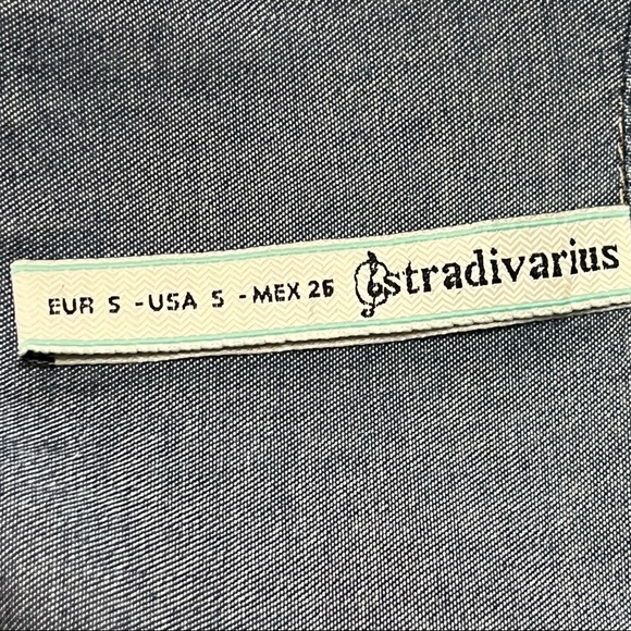 Strativarious ASOS Chambray Denim Pearl Snap Button Front Shirt - Picture 12 of 13